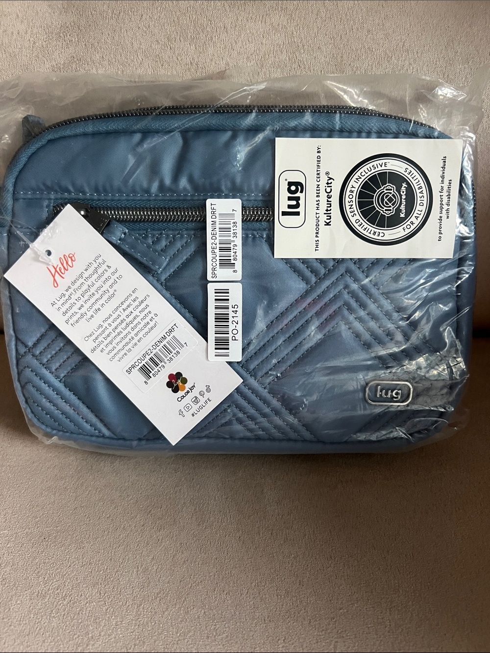 NWT Lug Super Coupe 2 Convertible Crossbody Bag in Denim Drift
